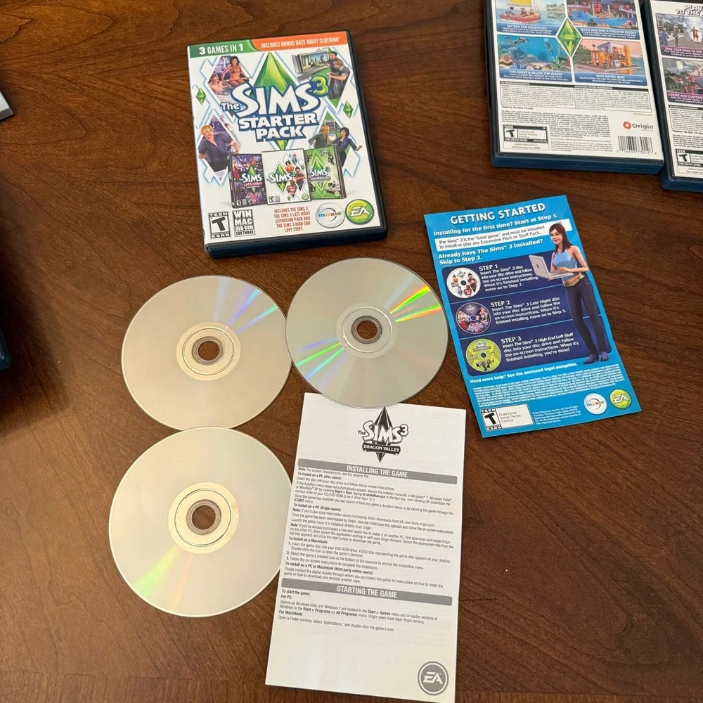 Lot of 6 The Sims 3 & 1 The Sims 4 PC WIN/MAC Game CDs Inc. Expansion Packs Used